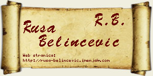 Rusa Belinčević vizit kartica